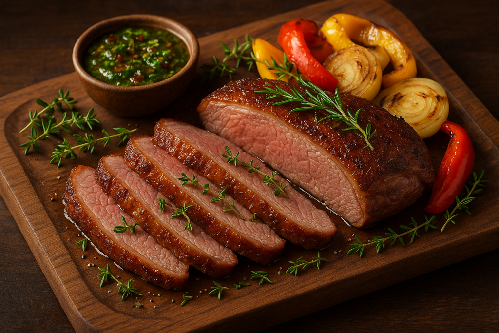 churrasco de ganso cocido