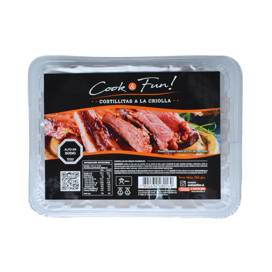 Costillitas a la Criolla Refrigerado Cook & Fun 560 gr Caja 6,7 Kg